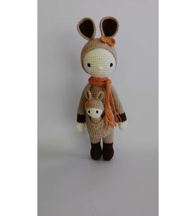 Bebekli Kanguru Amigurumi Organik Oyuncak