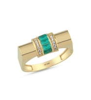 14 Ayar Emerald Baget Taşlı Altın Yüzük