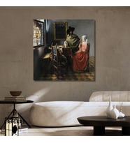 Kare Kanvas Tablo Ünlü Eserler Ohannes Vermeer The Wine Glass
