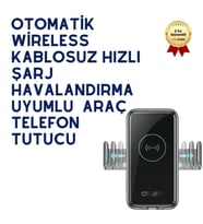 HZL Premium Otomatik Wireless Kablosuz Hızlı Şarj Havalandırma Uyumlu Dönebilen Araç Telefon Tutucu
