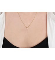 Glorria Gümüş 3 Boyutlu Minimalist Y Harfi Kolye (Çok Renkli)