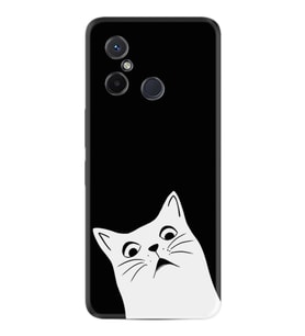 Xiaomi Redmi 12C Kılıf Resimli Desenli Silikon Platinium Series Şaşkın Kedi 1900