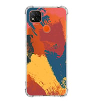 Xiaomi Redmi 9C Köşe Korumalı Antişok Kapak Brushstroke Tasarımlı Şeffaf Silikon Kılıf