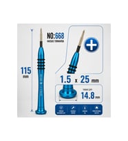 Manyetik Tornavida 1.5x25 mm Cep Telefonu ve Elektronik Tamir Aleti - Mavi NO:668