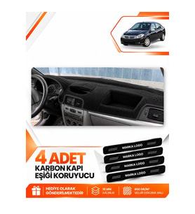 RENAULT SYMBOL AİRBAGSİZ (2008-2011) Uyumlu Ön Torpido Koruma Kılıfı Halısı - Siyah