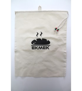Büyük Boy Sıcak Ekmek  Baskılı Askılı Büzgülü Ekmek Torbası 50x40cm