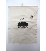 Büyük Boy Sıcak Ekmek  Baskılı Askılı Büzgülü Ekmek Torbası 50x40cm
