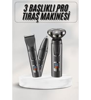 Yüksek Performanslı 3 Başlıklı Profesyonel Şarjlı Islak ve Kuru Kullanıma Uygun