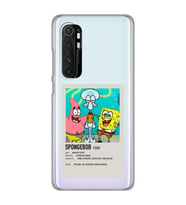 Xiaomi Mi Note 10 Lite Uyumlu Sunger Bob Minimalist Poster Desenli Şeffaf Telefon Kılıfı