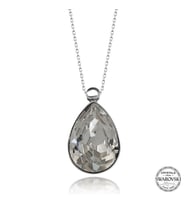 Crystal Taşlı  Damla 925 Ayar Gümüş Kolye