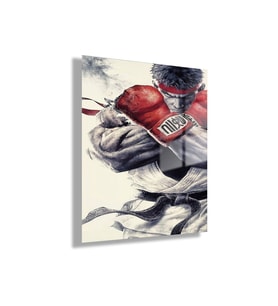 Temperli Gerçek Cam Tablo Street Fighter Ryu Hoshi