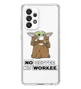 Samsung Galaxy A73 Uyumlu Yoda Coffee Tasarımlı Şeffaf Telefon Kılıfı