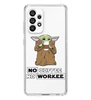 Samsung Galaxy A73 Uyumlu Yoda Coffee Tasarımlı Şeffaf Telefon Kılıfı