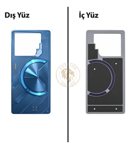 Infinix GT 20 Pro Mavi Uyumlu Arka Kapak Arka Cam Batarya Pil Kapağı Lazer Kesim Back Cover