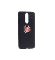 Oppo RX17 Pro Uyumlu Kılıf Zore Ravel Silikon Kapak (Siyah-Rose Gold)