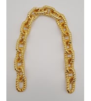 Angel Çanta Aksesuar 45 cm Burgu Model Metal Görünümlü Light Gold Renk Akrilik Zincir