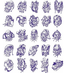Joker Yüzü Sticker Set 25 Parça Telefon, Tablet, Defter, Laptop Sticker