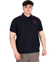 Mode XL Büyük Beden Erkek Polo Yaka Tişört Waffle Mr.Polo U24298 Lacivert