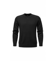 Erkek  Triko Kazak – Bisiklet Yaka, Regular Fit, Dört Mevsim (Siyah)