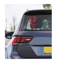 Arabada Bebek Var Kalp Oto Araba Sticker 23CM Kırmızı Renk