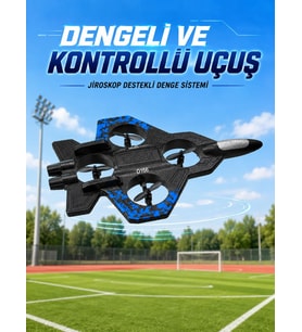 Savaş Uçağı Tasarımlı Drone 2.4G Uzaktan Kumandalı 360° Takla Jiroskop Tek Tuş Kalkış İniş