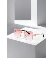 Polo Air UV400 Korumalı Kare Degrade Kadın Güneş Gözlüğü Pembe Siyah Gold Renk PLG-2125C3