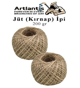 Jüt İpi Kırnap 200 Metre Mumlu Kırnap İplik Jüt İp Kendir İp Süs Naturel Doğal İplik Hasır İplik Çuval İp