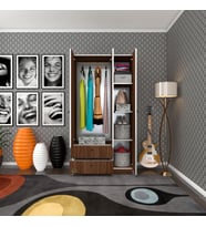 Kenzlife gardırop 3 kapılı kapaklı 2 çekmeceli manolya cvz 173*90*42 gardolap dolap ofis (Karışık)