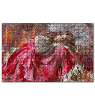 Cakapuzzle Kırmızı Beyaz Taşlı Elbiseli Kraliçe Puzzle Yapboz MDF (Ahşap) (120 Parça)