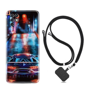 INFINIX Note 11 Pro Note 10 Hot 9 Play Kılıf Boyun Askılı Silikon Neon Cars 1724