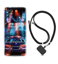 INFINIX Note 11 Pro Note 10 Hot 9 Play Kılıf Boyun Askılı Silikon Neon Cars 1724