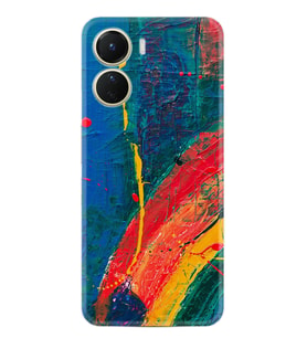 Vivo Y16 Kılıf Silikon Desen Özel Seri Ressam Sulu Boya 1600