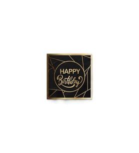 Peçete Siyah Happy Birthday Gold (16'lı)