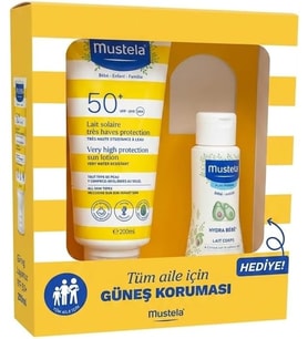 Güneş Losyonu SPF50 200 ml + mustela Hydra Bebe 100 ml