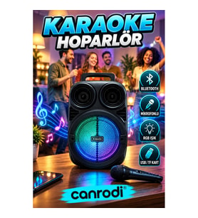 6.5 İnç Taşınabilir Karaoke Hoparlör – Bluetooth, Mikrofon, RGB Işık, USB ve TF Kart Destekli