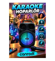 6.5 İnç Taşınabilir Karaoke Hoparlör – Bluetooth, Mikrofon, RGB Işık, USB ve TF Kart Destekli
