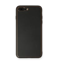 iPhone 7 Plus Kılıf Coco Deri Silikon Kapak - Siyah