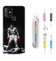INFINIX Hot 8 9 10 11S Hot 10 Play 10T Kılıf Kablo Koruma Spiral Silikon Moon Baloon 1369