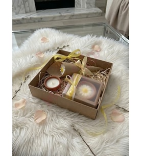 Mumelia Candles Papatya Esintisi - Doğal Soya Bambu Kase Tasarım Mum Seti