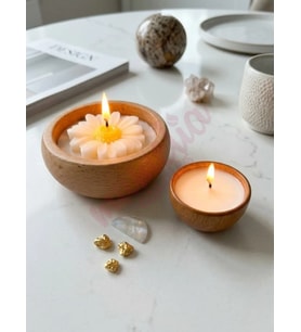 Mumelia Candles Papatya Esintisi - Doğal Soya Bambu Kase Tasarım Mum Seti