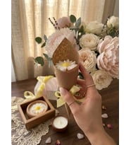 Papatya Esintisi Mum - Mumelia Candles Doğal Soya Bambu ve Gürgen Kase Kutulu Tasarım Dekoratif Mum Seti