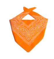 ÜKB-TURUNCU ŞAL DESEN DAMLA TASARIM KARE BANDANA (Karışık)