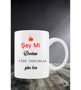 Şey Mi Dostum  Baskılı Kupa Bardak
