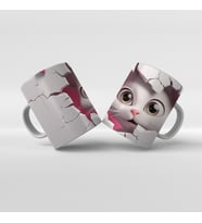 Baskılı Kupa Bardak Sevimli Kedi - 14