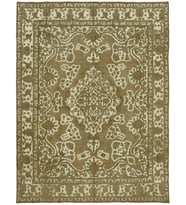 Kahverengi Halı Bej Toprak Tonlarında Madalyon Desenli El Dokuma Salon Halısı Klasik Stil