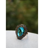 STONEAGE JEWELLERY Kristal Taşlı El Yapımı Yüzük