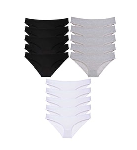 15 adet Süper Eko Set Likralı Kadın Slip Külot Siyah Gri Beyaz