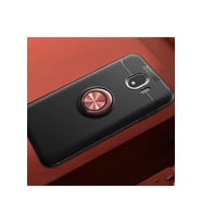 Samsung Galaxy J4 Uyumlu Kılıf Zore Ravel Silikon Kapak (Siyah-Kırmızı)