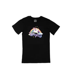 Unicorn Tasarımlı Siyah Tişört