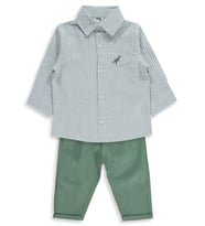 Civil Baby Erkek Bebek Dinozor Nakışlı 6-18 Ay Takım - Haki